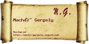 Machó Gergely névjegykártya
