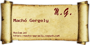 Machó Gergely névjegykártya